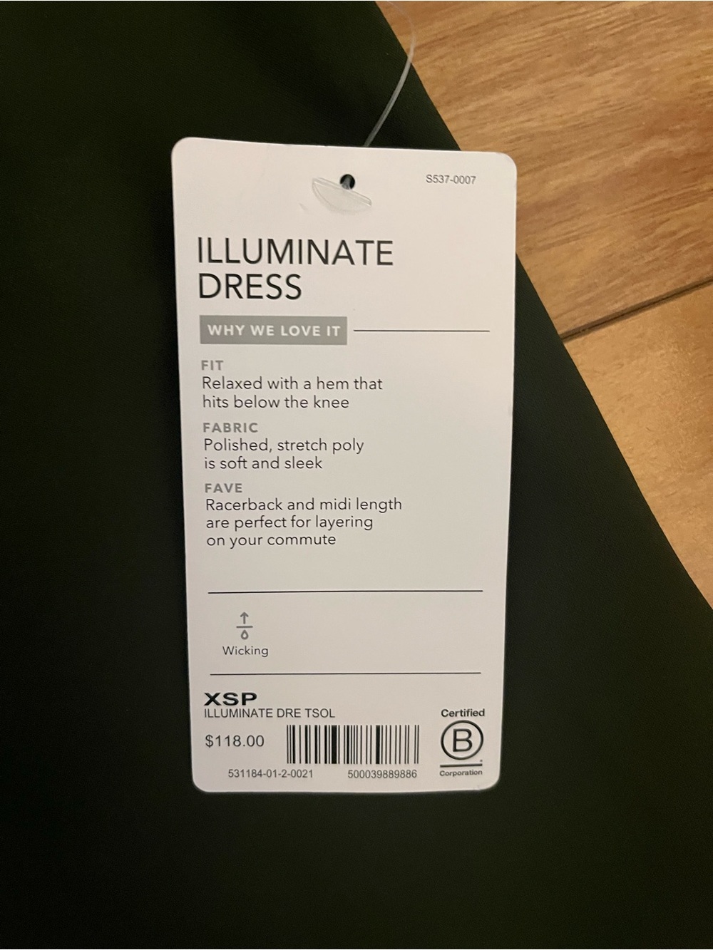 NWT Athleta Illuminate Dress Olive Green - Picture 5 of 6
